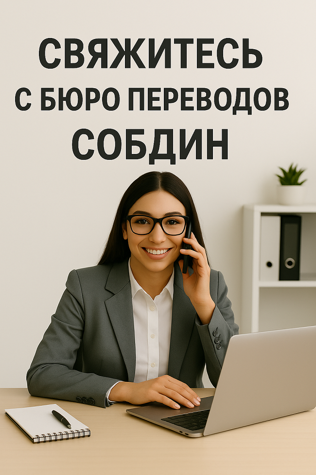 Связаться с бюро переводов СОБДИН